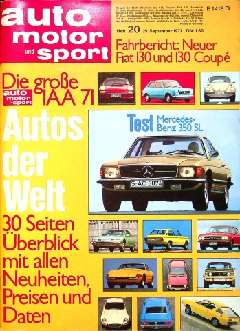 Deckblatt Auto Motor und Sport (20/1971)